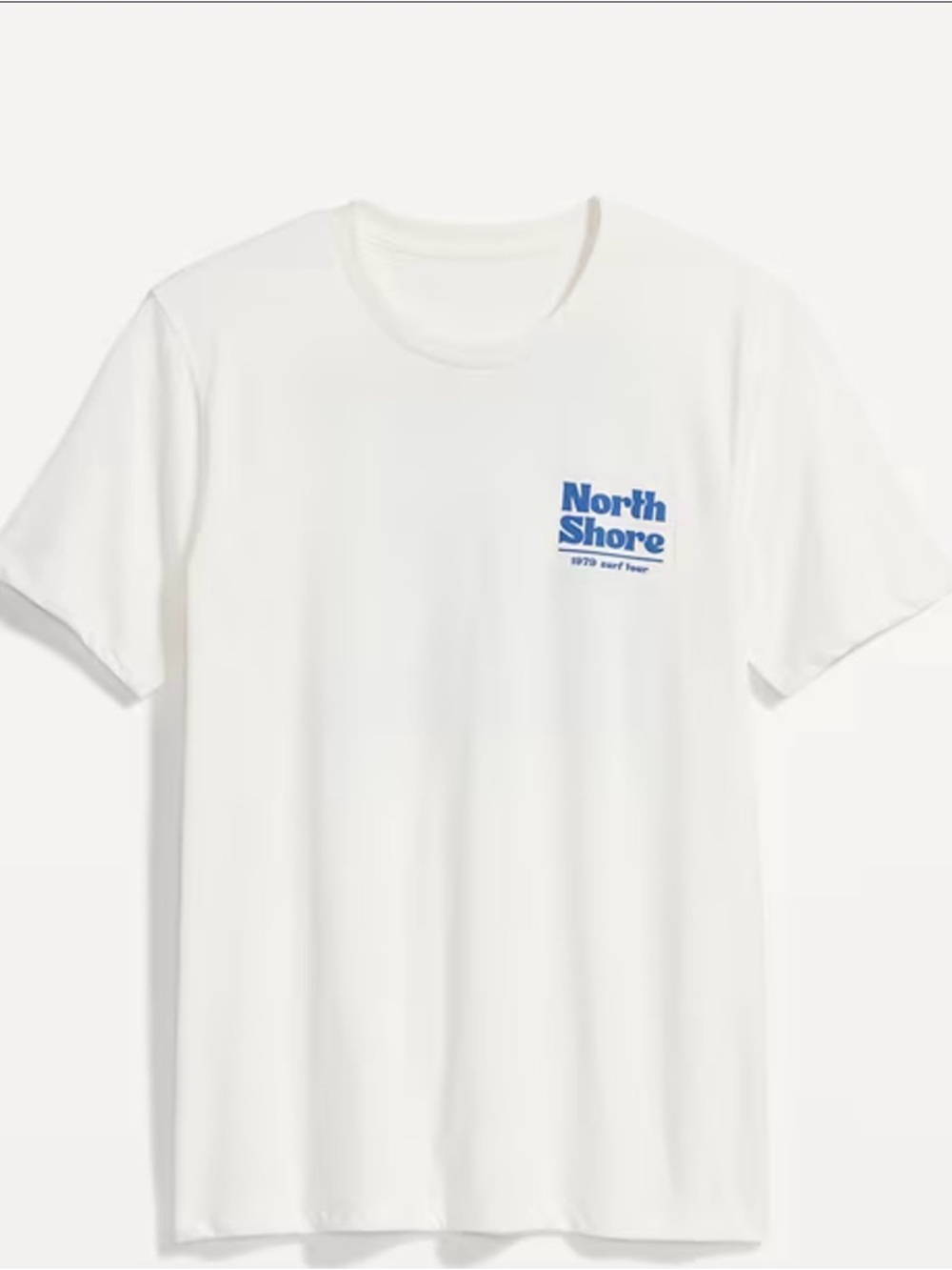 Old Navy White Short Sleeve Tee with Blue 'North Shore' Chest Graphic